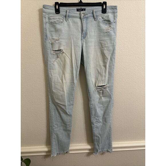 Abercrombie & Fitch Light Blue Distressed Skinny Jeans - Picture 1 of 3